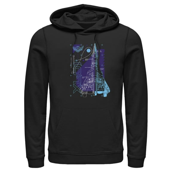 Men's Lightyear XL-01 Spaceship Blueprints  Pull Over Hoodie