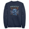 thumbnail image 1 of Men's Lilo & Stitch 80s Rocker Stitch Sweatshirt Navy Blue X Large, 1 of 4