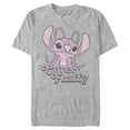 thumbnail image 1 of Men's Lilo & Stitch Angel Cute & Fluffy Graphic Tee Athletic Heather 2X Large, 1 of 5