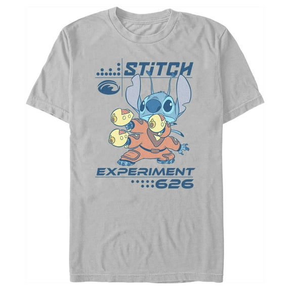 Men's Lilo & Stitch Armed and Ready Graphic Tee Silver 3X Large