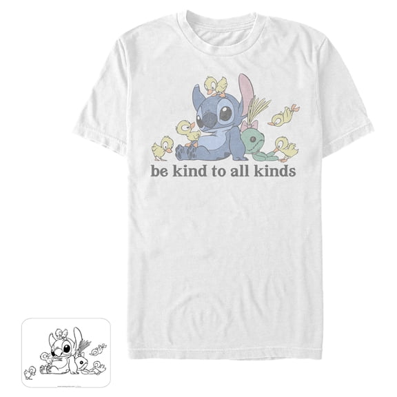 Men's Lilo & Stitch Be Kind to All Kinds  Graphic Tee White Medium