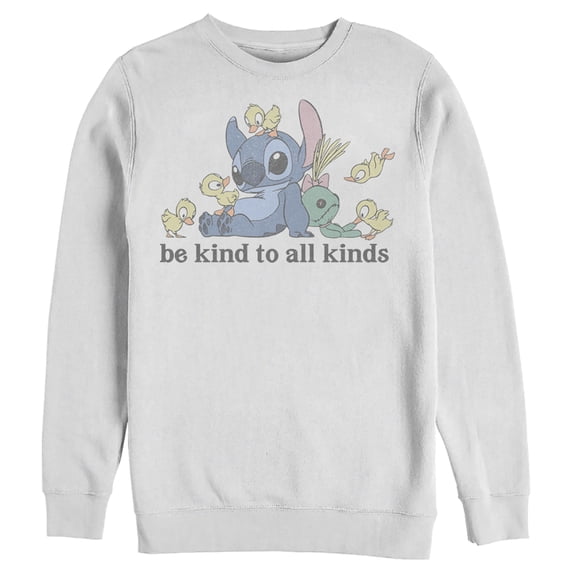 Men's Lilo & Stitch Be Kind to All Kinds Sweatshirt White X Large