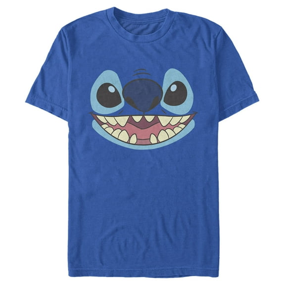 Men's Lilo & Stitch Big Face Stitch  Graphic Tee Royal Blue Medium