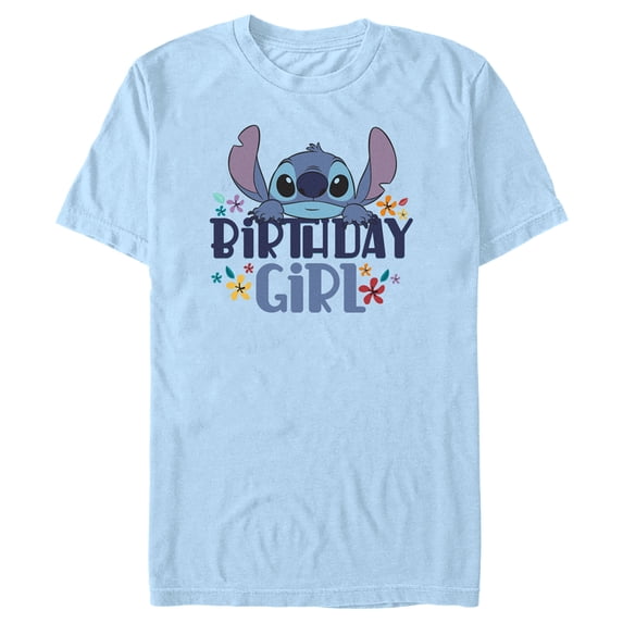 Men's Lilo & Stitch Birthday Girl Stitch Graphic Tee Light Blue 2X Large