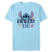 Mens Lilo & Stitch Birthday Kid Graphic Tee Light Blue 3X Large