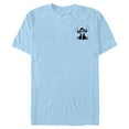 thumbnail image 1 of Men's Lilo & Stitch Black and White Sketch Stitch Graphic Tee Light Blue 2X Large, 1 of 4