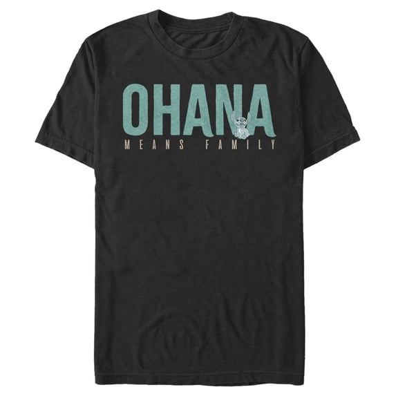 Men's Lilo & Stitch Bold Ohana means Family Graphic Tee Black Large