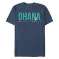 thumbnail image 1 of Men's Lilo & Stitch Bold Ohana means Family Graphic Tee Navy Blue Heather Small, 1 of 4