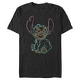 thumbnail image 1 of Men's Lilo & Stitch Bright Neon Outline Graphic Tee Black Medium, 1 of 5