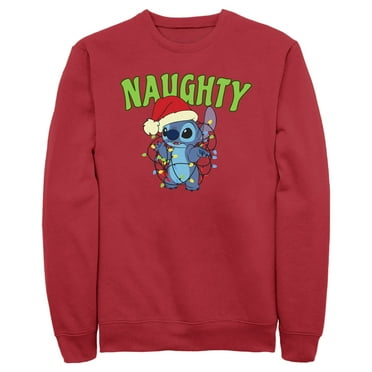 Men's Lilo & Stitch Christmas Naughty Stitch  Sweatshirt Red X Large