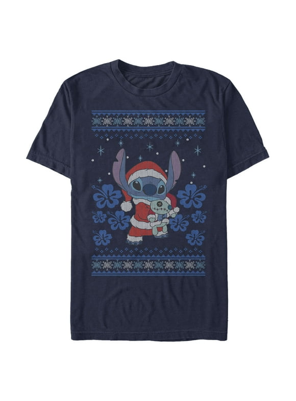 Men's Lilo & Stitch Christmas Graphic Tee with Scrump,
