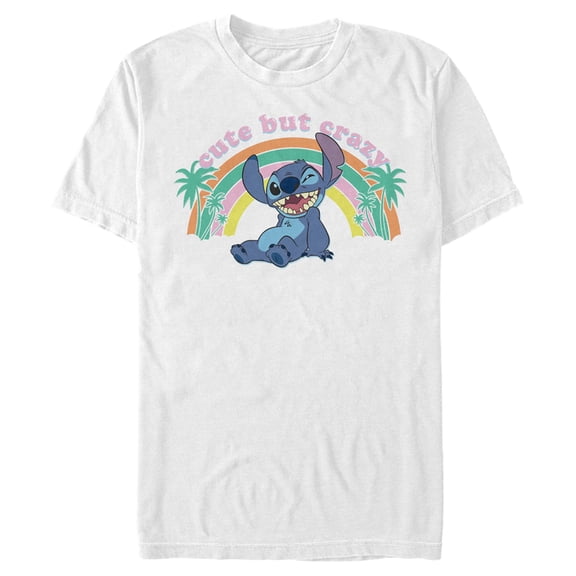 Men's Lilo & Stitch Cute But Crazy Graphic Tee White 2X Large