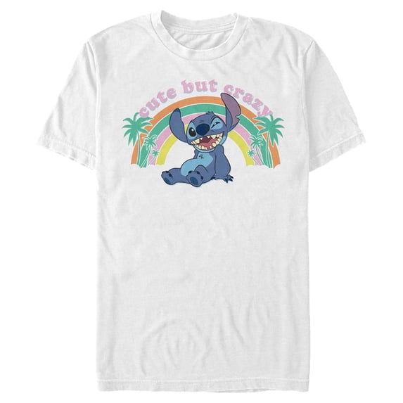Men's Lilo & Stitch Cute But Crazy Graphic Tee White 2X Large