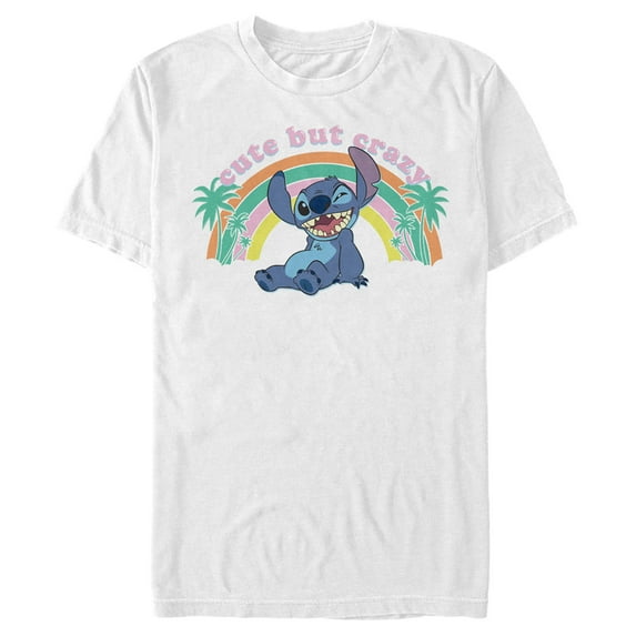 Men's Lilo & Stitch Cute But Crazy Graphic Tee White X Large