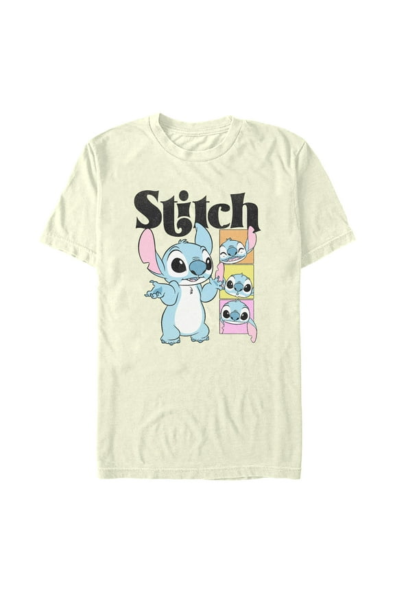 Men's Lilo & Stitch Cute Faces Stitch Graphic T-Shirt