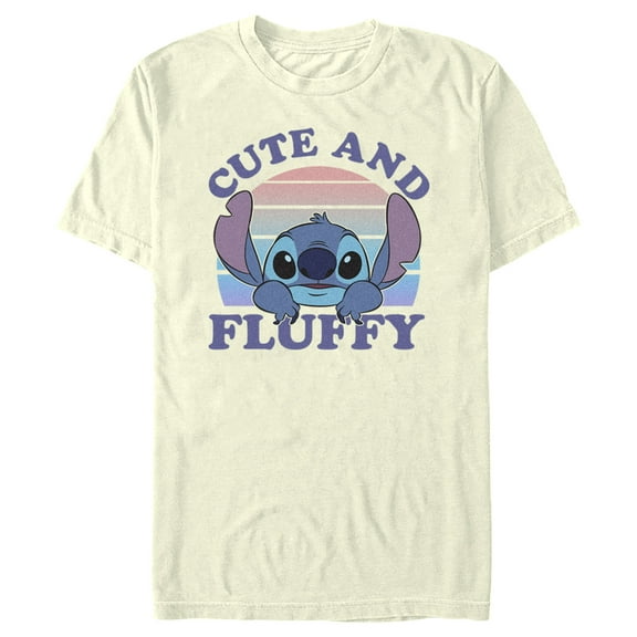 Men's Lilo & Stitch Cute and Fluffy Graphic Tee Beige Large