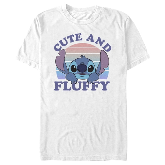 Men's Lilo & Stitch Cute and Fluffy Graphic Tee White Large