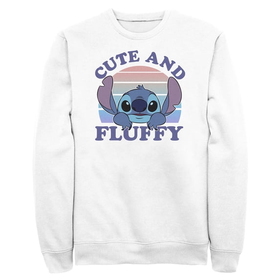 Men's Lilo & Stitch Cute and Fluffy Sweatshirt White Small