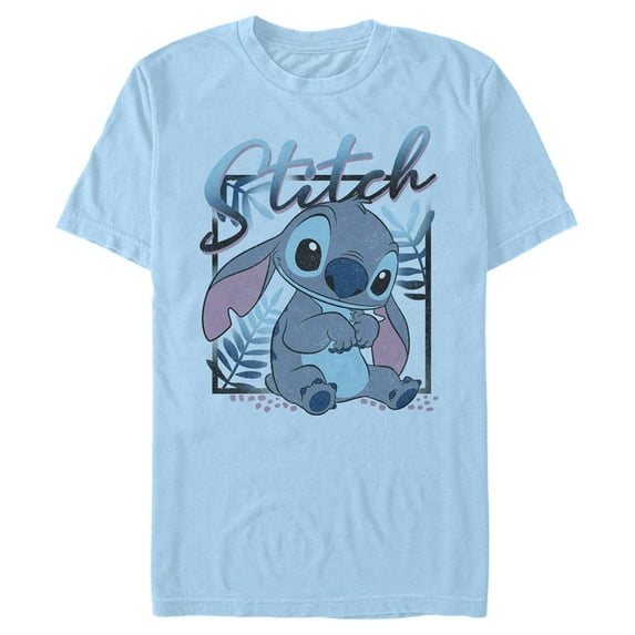 Men's Lilo & Stitch Distressed Poster Stitch Graphic Tee Light Blue X Large