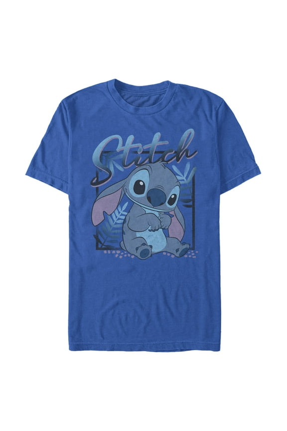 Men's Lilo & Stitch Distressed Poster Stitch Graphic Tee Royal Blue 2X Large