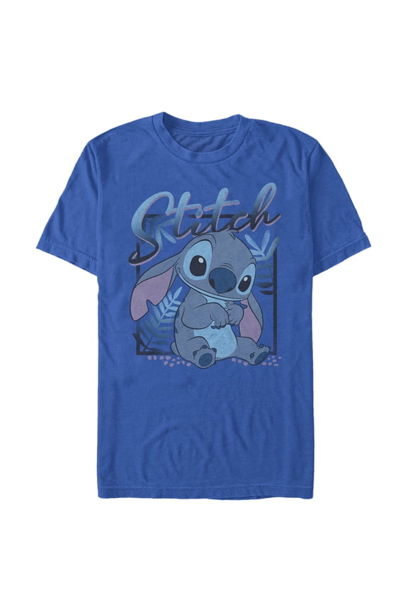 Men's Lilo & Stitch Distressed Poster Stitch Graphic Tee Royal Blue 3X Large