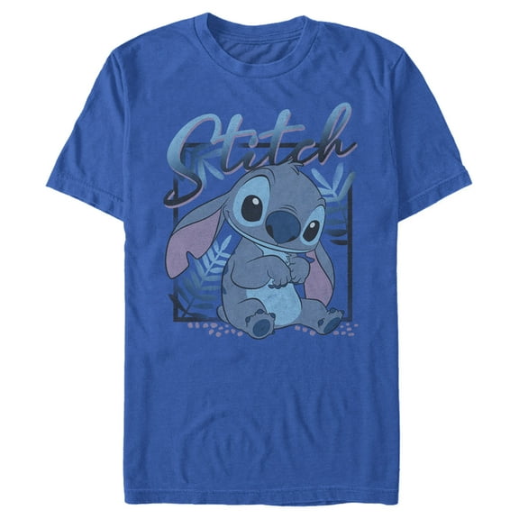 Men's Lilo & Stitch Distressed Poster Stitch Graphic Tee Royal Blue Medium