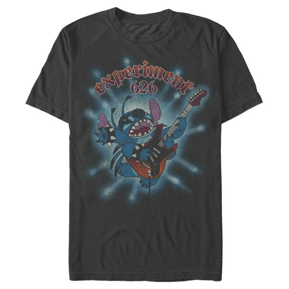 Men's Lilo & Stitch Experiment 626 Distressed Rocker Graphic Tee Black 3X Large