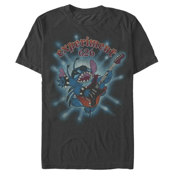 Men's Lilo & Stitch Experiment 626 Distressed Rocker Graphic Tee Black Medium
