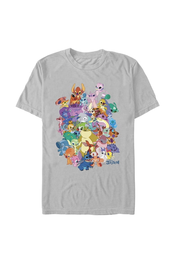 Men's Lilo & Stitch Experiment Compilation Graphic Tee Silver Small