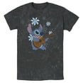 thumbnail image 1 of Men's Lilo & Stitch Floral Ukulele Dance Graphic Tee Black X Large, 1 of 5