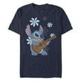 thumbnail image 1 of Men's Lilo & Stitch Floral Ukulele Dance  Graphic Tee Navy Blue Large, 1 of 5