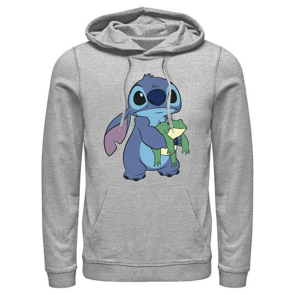 Men's Lilo & Stitch Froggie Stitch  Pull Over Hoodie Athletic Heather Small