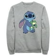 thumbnail image 1 of Men's Lilo & Stitch Froggie Stitch  Sweatshirt Athletic Heather Small, 1 of 4