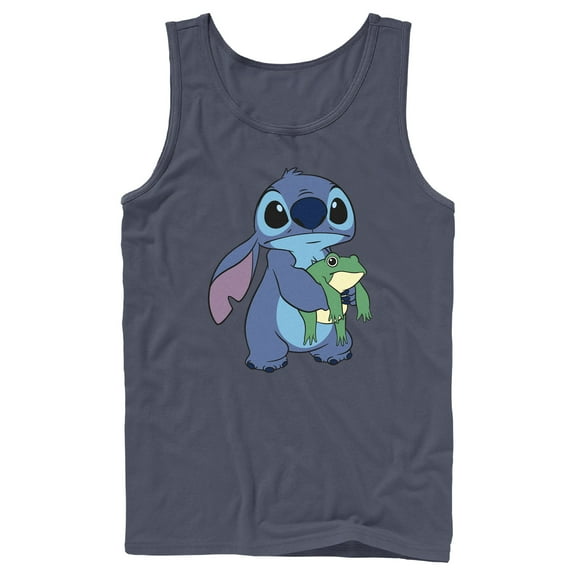 Men's Lilo & Stitch Froggie Stitch  Tank Top Navy Blue Medium