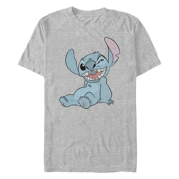 Men's Lilo & Stitch Halftone Smile  Graphic Tee Athletic Heather X Large