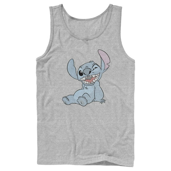 Men's Lilo & Stitch Halftone Smile  Tank Top Athletic Heather X Large