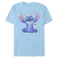 thumbnail image 1 of Men's Lilo & Stitch Hanging with Ducks Graphic Tee Light Blue 2X Large, 1 of 4