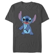 Mens Lilo & Stitch Happy to See Me Graphic Tee Charcoal Large