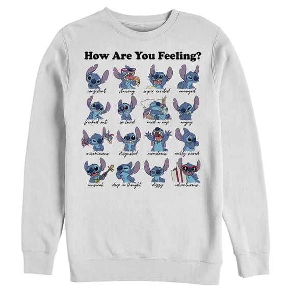 Men's Lilo & Stitch How Are You Feeling Sweatshirt White Large