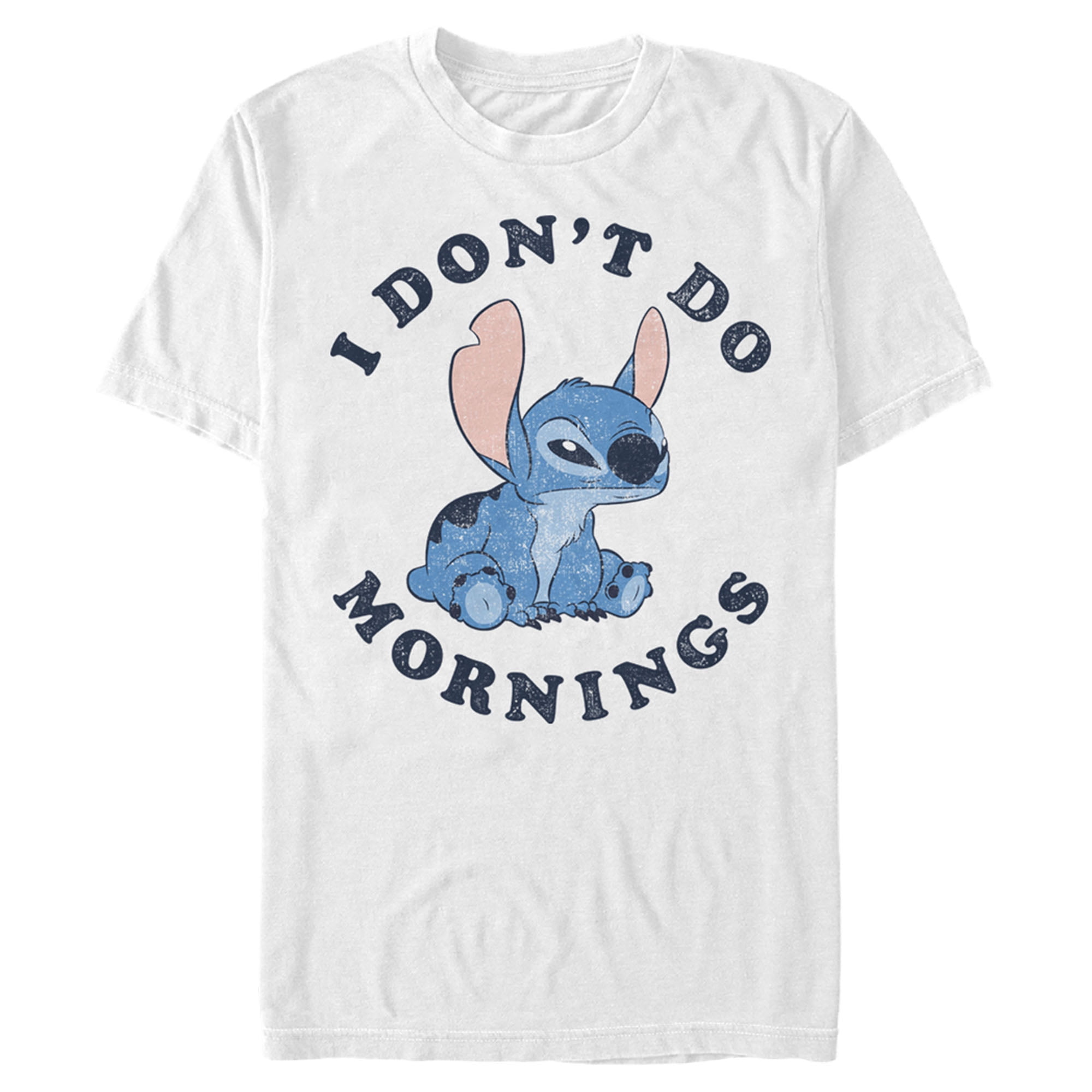 Men's Lilo & Stitch I Don't Do Mornings Stitch Distressed Graphic