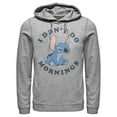 thumbnail image 1 of Men's Lilo & Stitch I Don't Do Mornings Stitch Distressed Pull Over Hoodie Athletic Heather 2X Large, 1 of 4