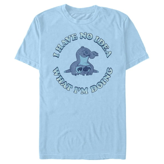 Men's Lilo & Stitch I Have No Idea Graphic Tee Light Blue X Large