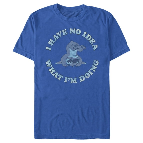 Men's Lilo & Stitch I Have No Idea Graphic Tee Royal Blue Medium