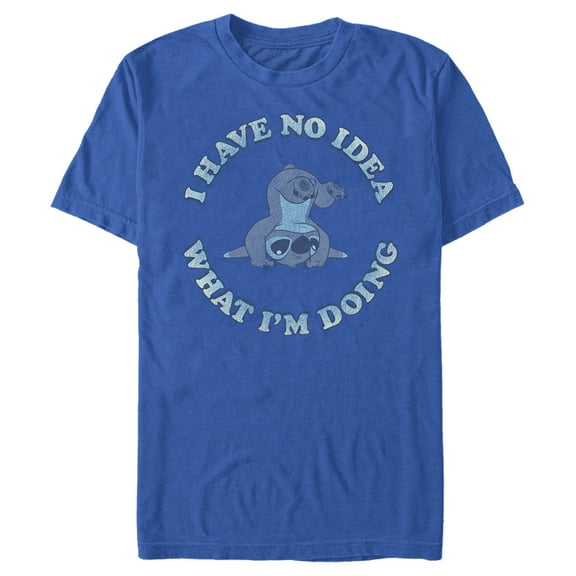 Men's Lilo & Stitch I Have No Idea Graphic Tee Royal Blue Medium