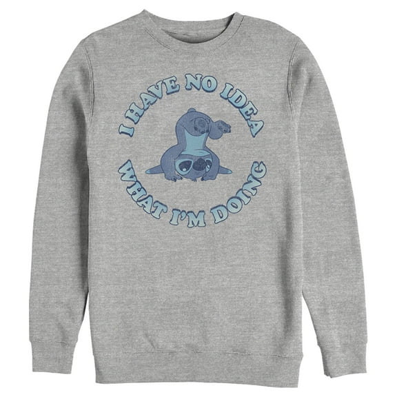 Men's Lilo & Stitch I Have No Idea Sweatshirt Athletic Heather 2X Large