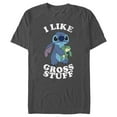 thumbnail image 1 of Men's Lilo & Stitch I Like Gross Stuff Stitch Distressed Graphic Tee Charcoal Large, 1 of 5
