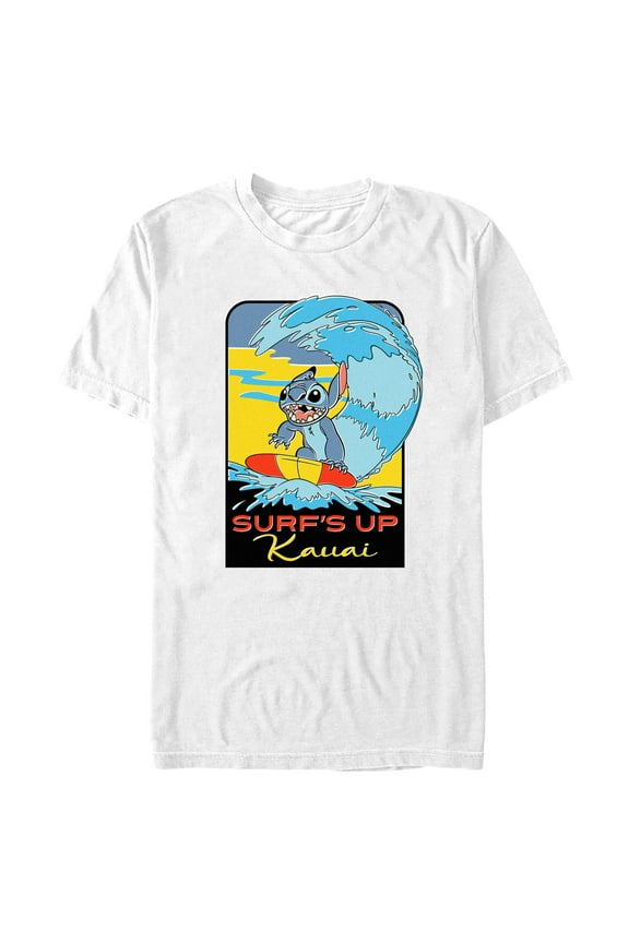 Men's Lilo & Stitch Kauai Surf's Up  Graphic Tee White Large