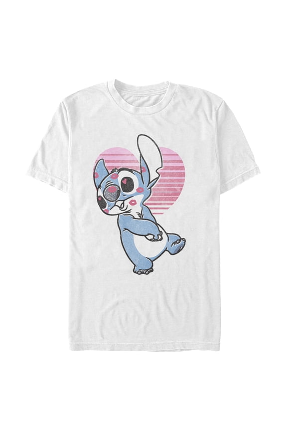 Men's Lilo & Stitch Kissy Faced Graphic Tee White Small