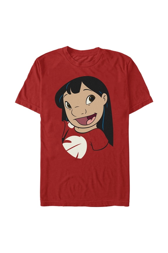 Men's Lilo & Stitch Lilo Face Graphic Tee Red Large