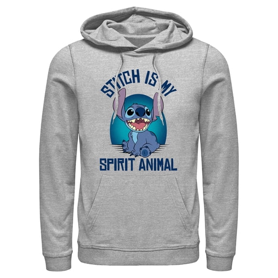 Men's Lilo & Stitch My Spirit Animal Pull Over Hoodie Athletic Heather Small